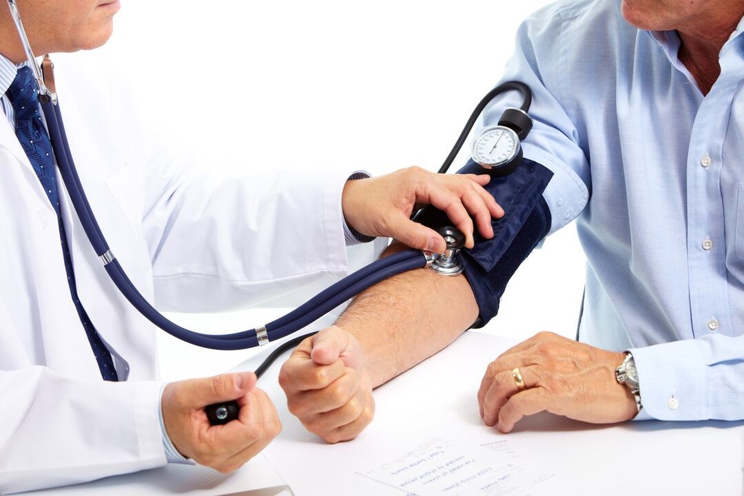 Based on high blood pressure, the doctor diagnoses hypertension